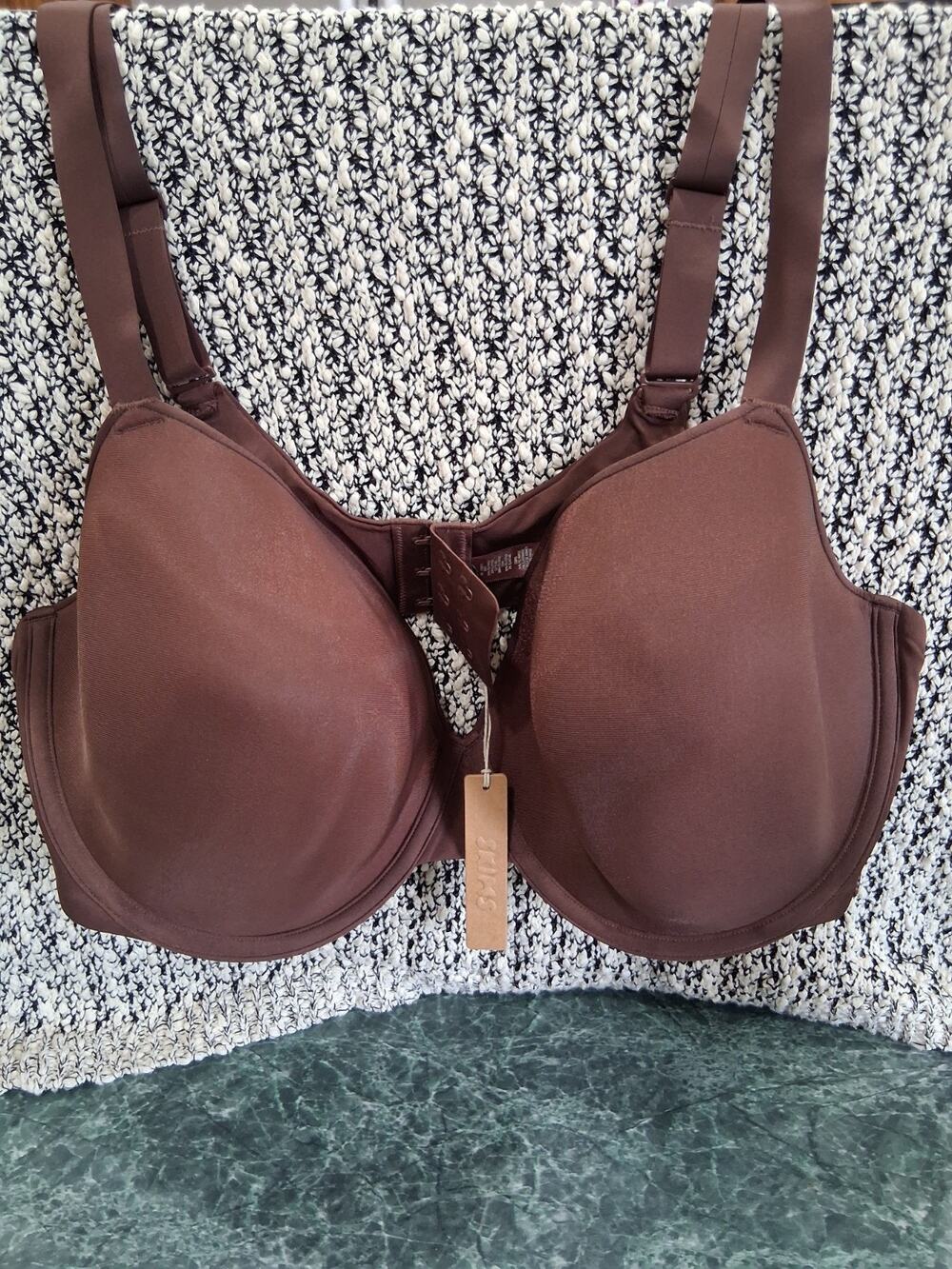 Skims Weightless Demi Bra Womens Sz 46D Cocoa Brown Adjustable Straps Lined NWT